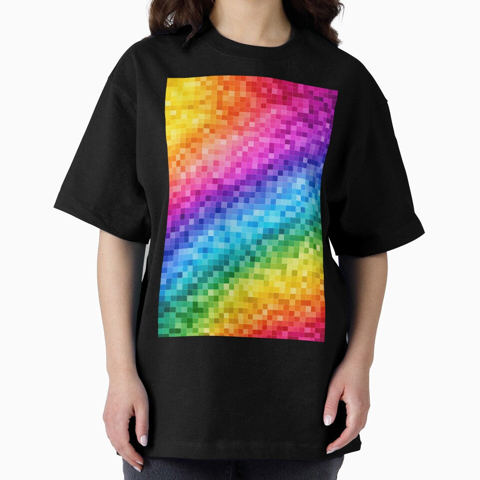 Pixel Rainbow Gradient Pattern – Retro Digital Color Blocks by DrizzyV