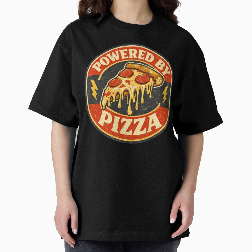 Powered by Pizza – Funny Pizza Lover Food Humor Design by rushaib