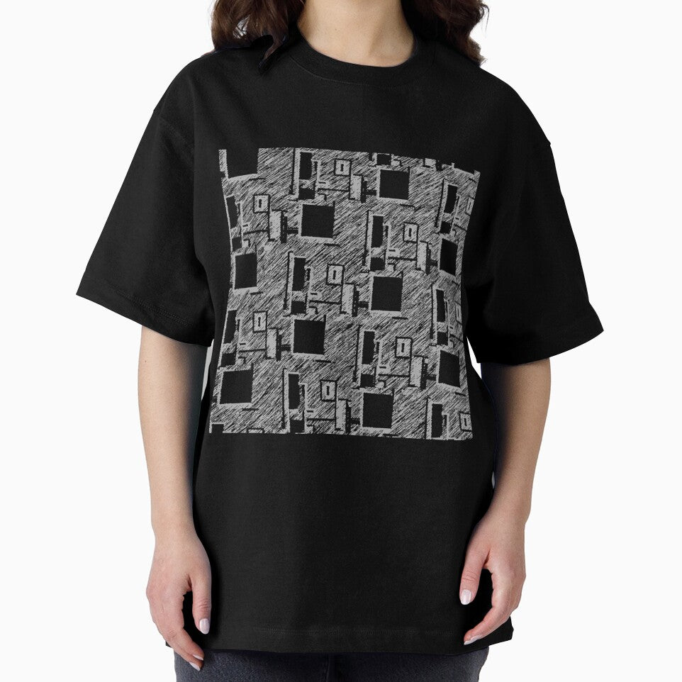 BLACK AND GREY QUIRKY DESKTOP COMPUTERS PATTERN by ozcushionstoo
