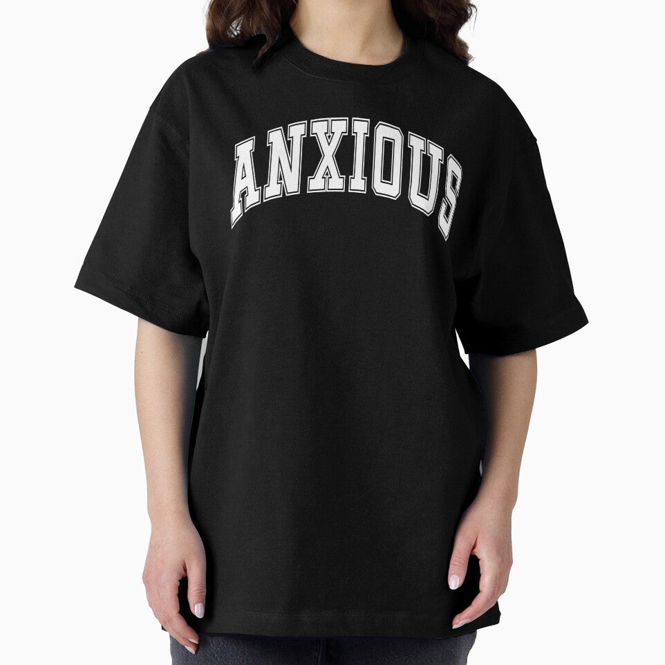 Anxious Arched Preppy University Font Funny Mental Health by MarzStudio