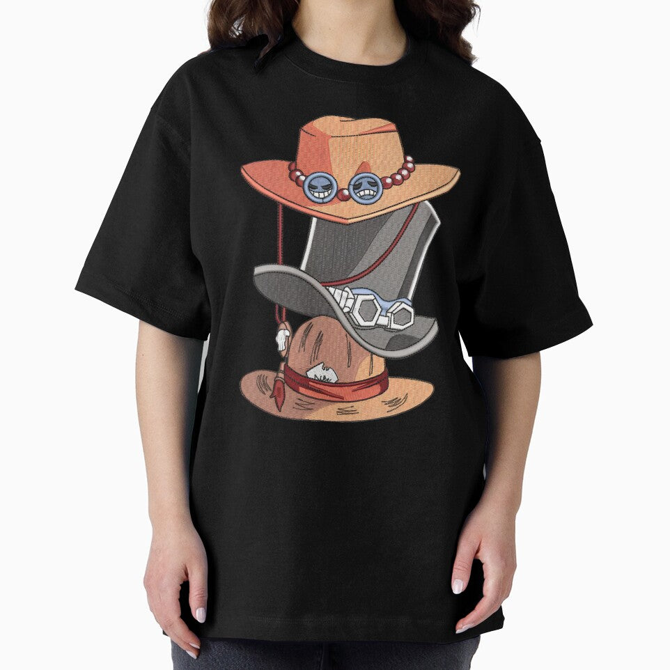 Unisex Anime Print T-Shirt, Luffyy Ace Hat by HeroComeBack22