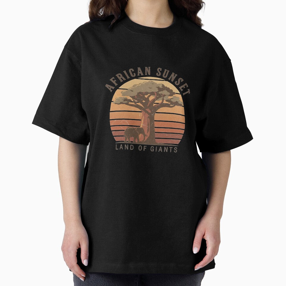 African Sunset Baobab Tree Vintage Streetwear – Savanna Nature Art by JonelCrafts