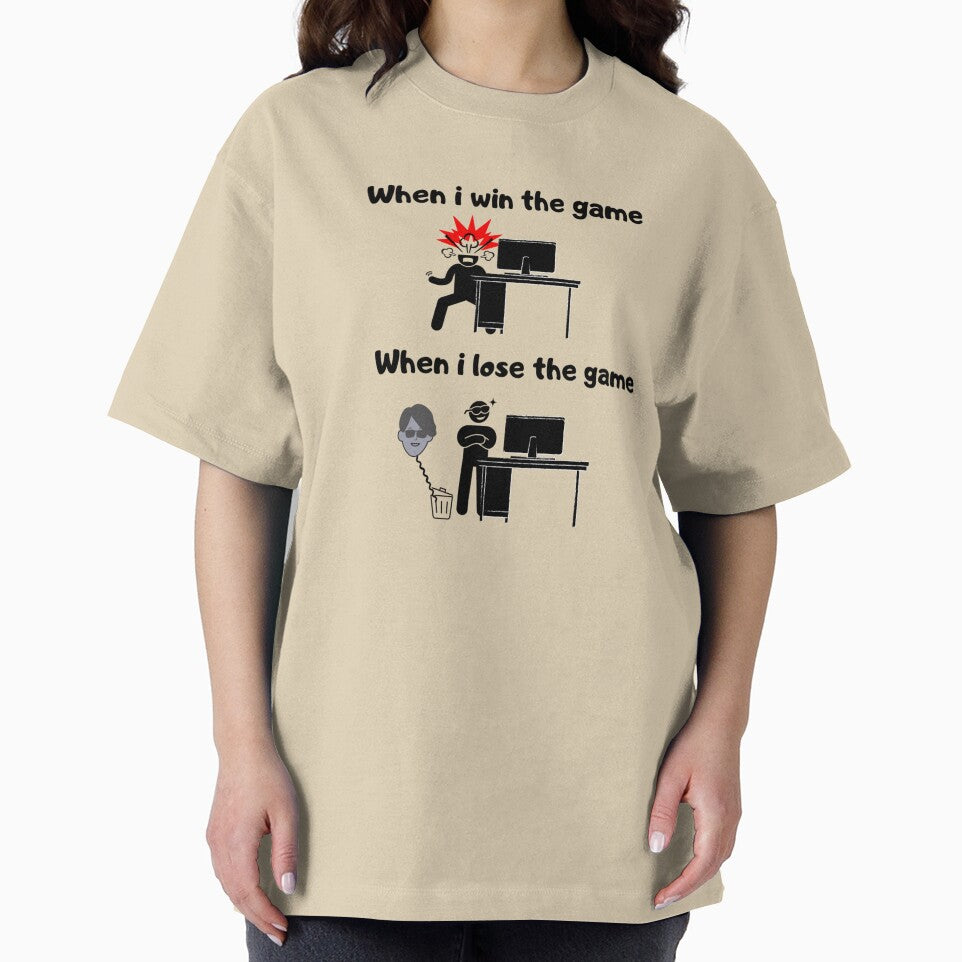 When I win the game VS when I lose the game – Test based illustration design – Black text by Nemesiscrowd