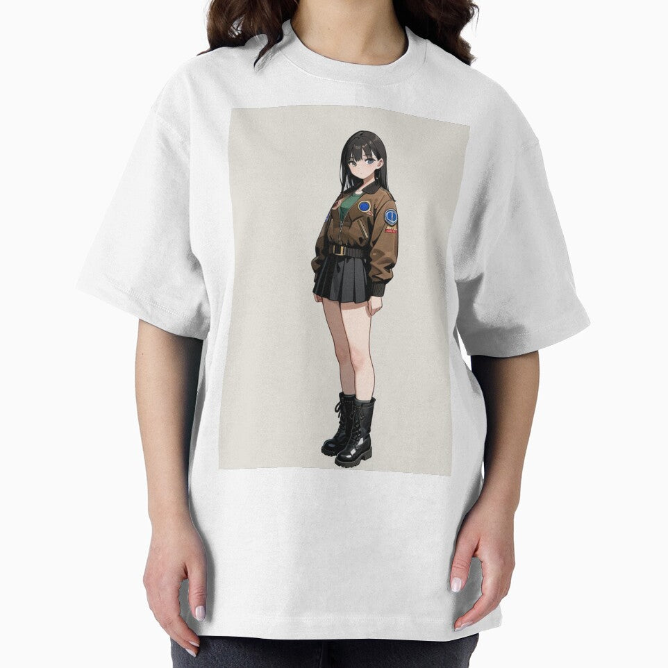 Fashion - Woman in Brown Bomber Jacket Pleated Skirt Combat Boots by AnimeShin