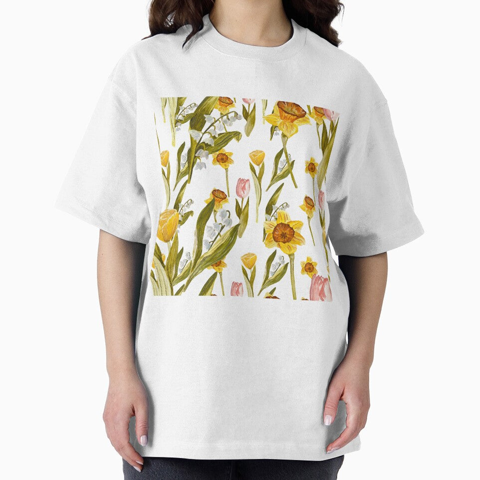 Daffodil tulip snowdrop Easter an ornate pattern by Yana Mustafina | Boho Soulful Designs