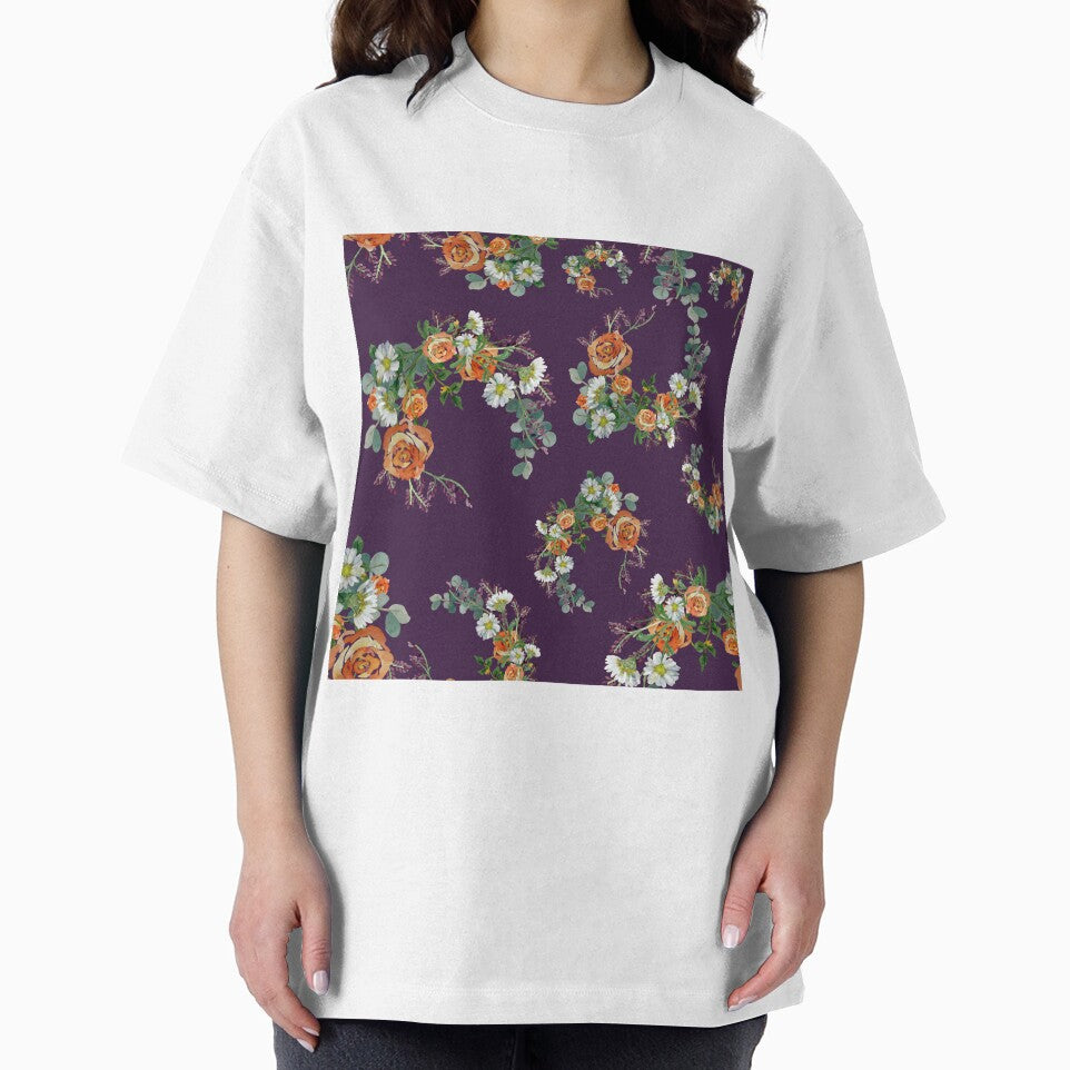 Flower rose daisy branch pattern a watercolor violet by Yana Mustafina | Boho Soulful Designs