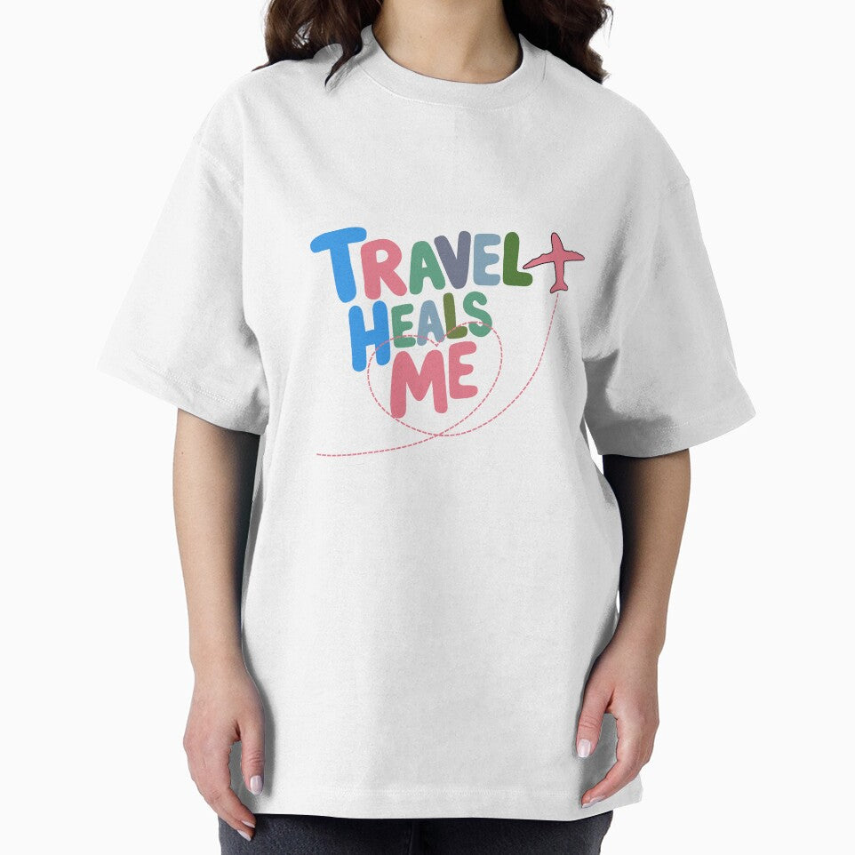 Travel Heals Me – Cute Travel Quote with Airplane | Inspirational Travel Design by PTMinimalShop