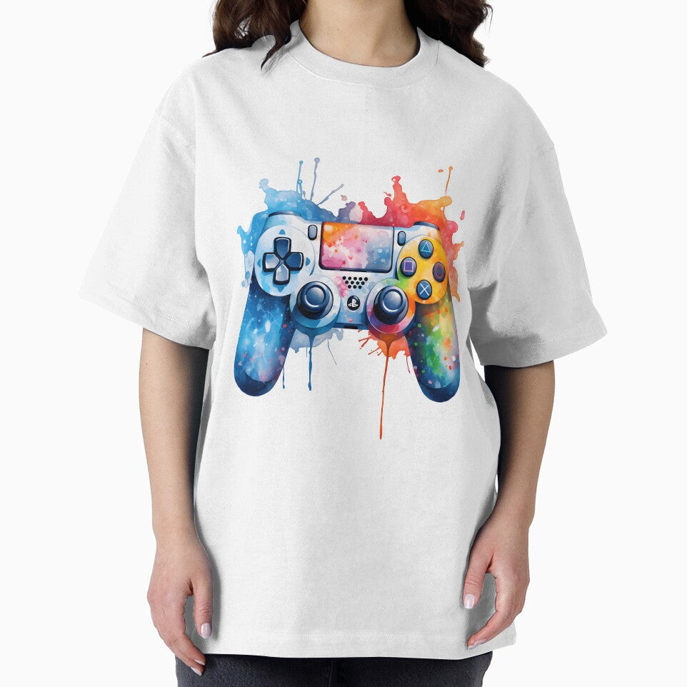 Watercolor gaming controller, playstation pad art by LeedsArtStudio