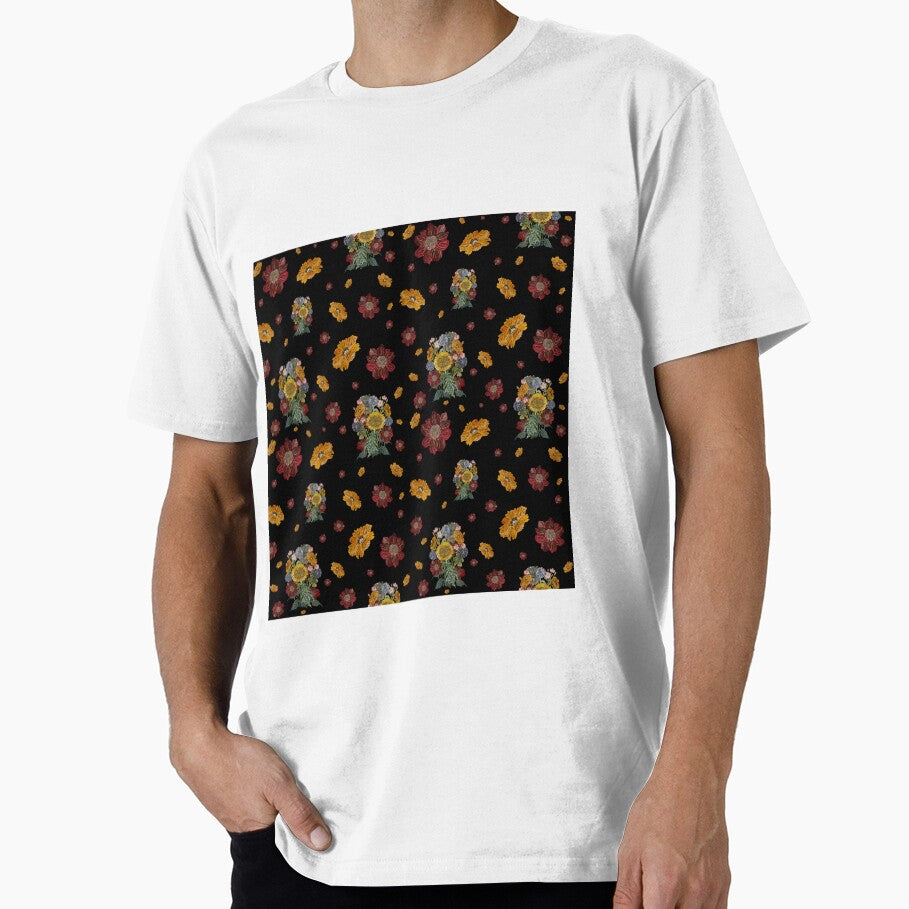 Bouquet flower seamless pattern on black background by Yana Mustafina | Boho Soulful Designs