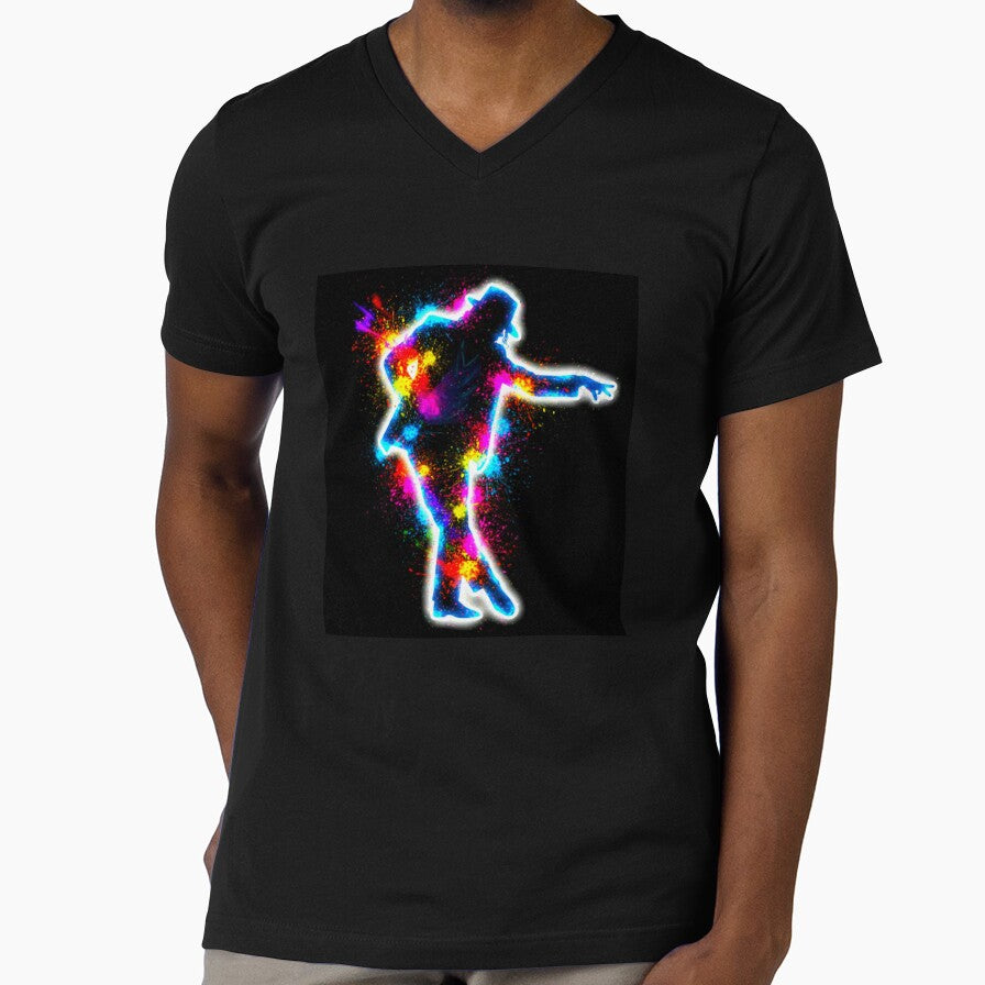 Michael Jackson Neon Glow Dance King Splatter Art by ExploreAura Studio