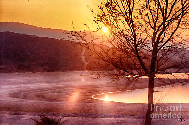 Sundown In Silverwood Lake Print