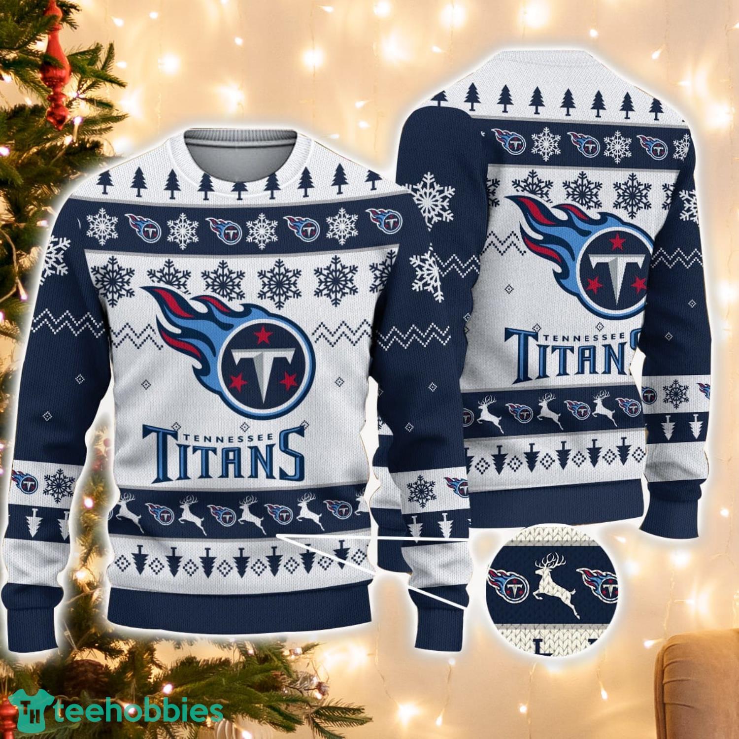 Tennessee Titans Logo Ugly Christmas Sweater 3D Printed Unisex Sweater For Men And Women
