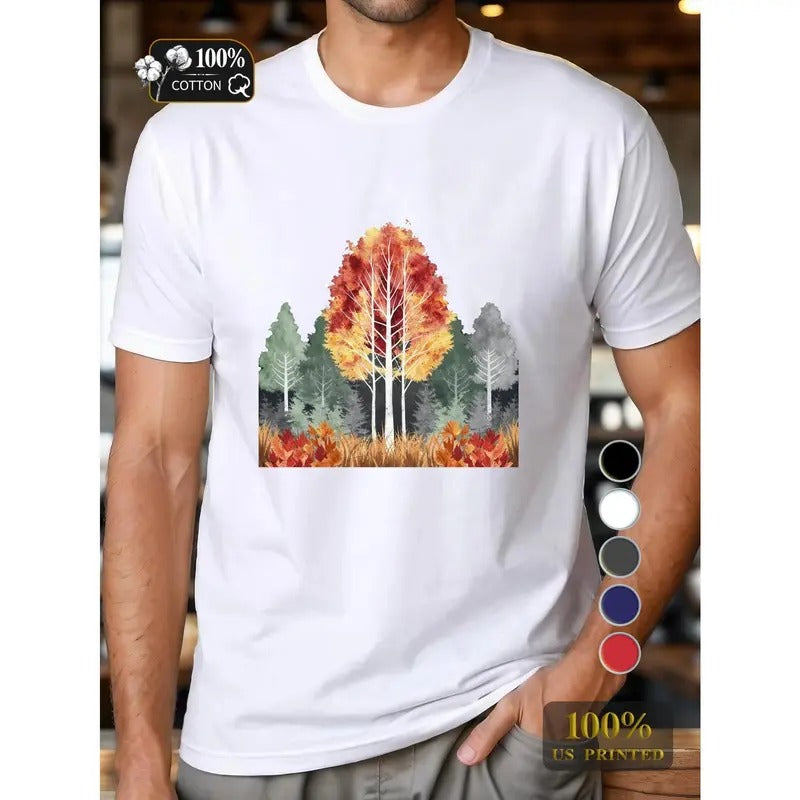 tree with autumn leaves Pure Cotton Men's Tshirt Comfort Fit Made in USA Hoodie, Sweatshirt | DripVista.com