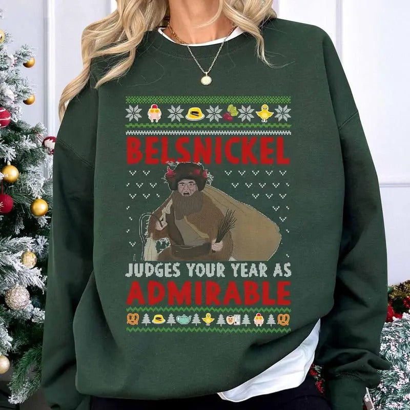 Belsnickel Judges Your Year As Admirable Christmas Sweatshirt/hoodie/tshirt, Dwight Schrute Shirt, The Office Shirt, Christmas Xmas Gifts, Merry Christmas