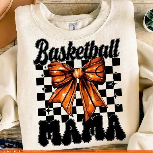 Basketball Mama sweatshirt/hoodie/tshirt, Fall Coquette Bow tshirt, Basketball Bow hoodie, Basketball Mom sweatshirt