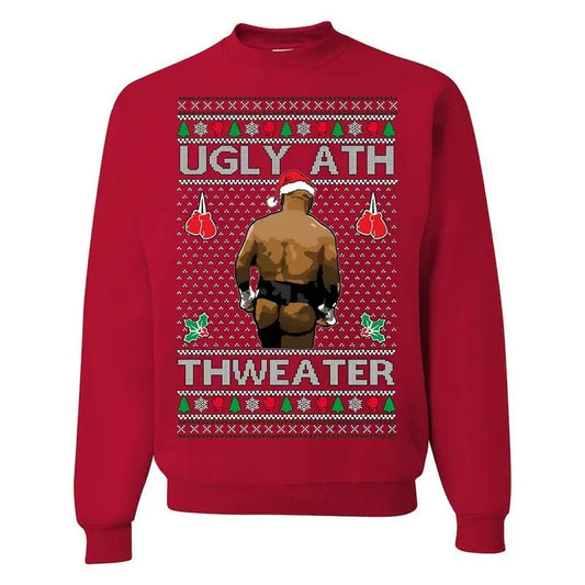 Ugly Ath Sweater Merry Chrithmith sweatshirt/hoodie/tshirt, Mike Tyson Butt Viral Ugly Ass Boxing Fight Meme Men Women Funny Ugly Christmas Sweater Cotton, sweatshirt trend