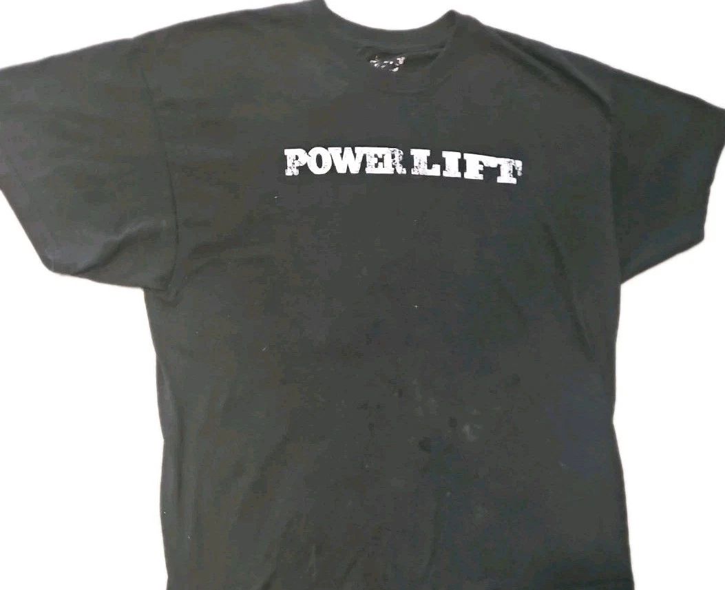 Shirt T-Shirt  Powerlifter Men 2XL Blk Fitness  Normcore Cottagecor Boho[4C]