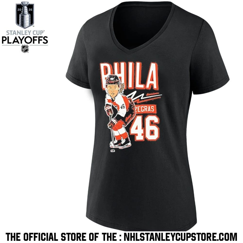 Trevor Zegras Caricature 46 Philadelphia Flyers Nhl Hockey 2026 Shirt