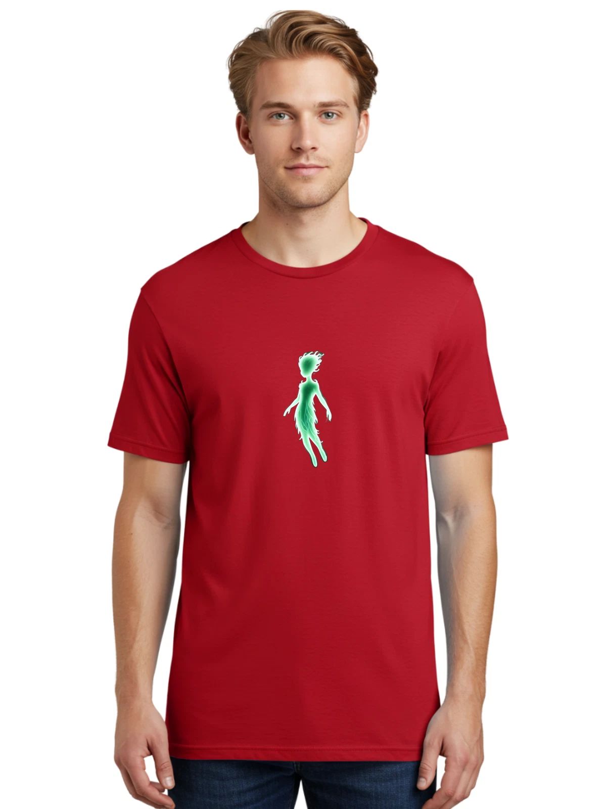 Ghostly-Figure Mens Graphic Tee, 100% Cotton, Casual Summer Wear
