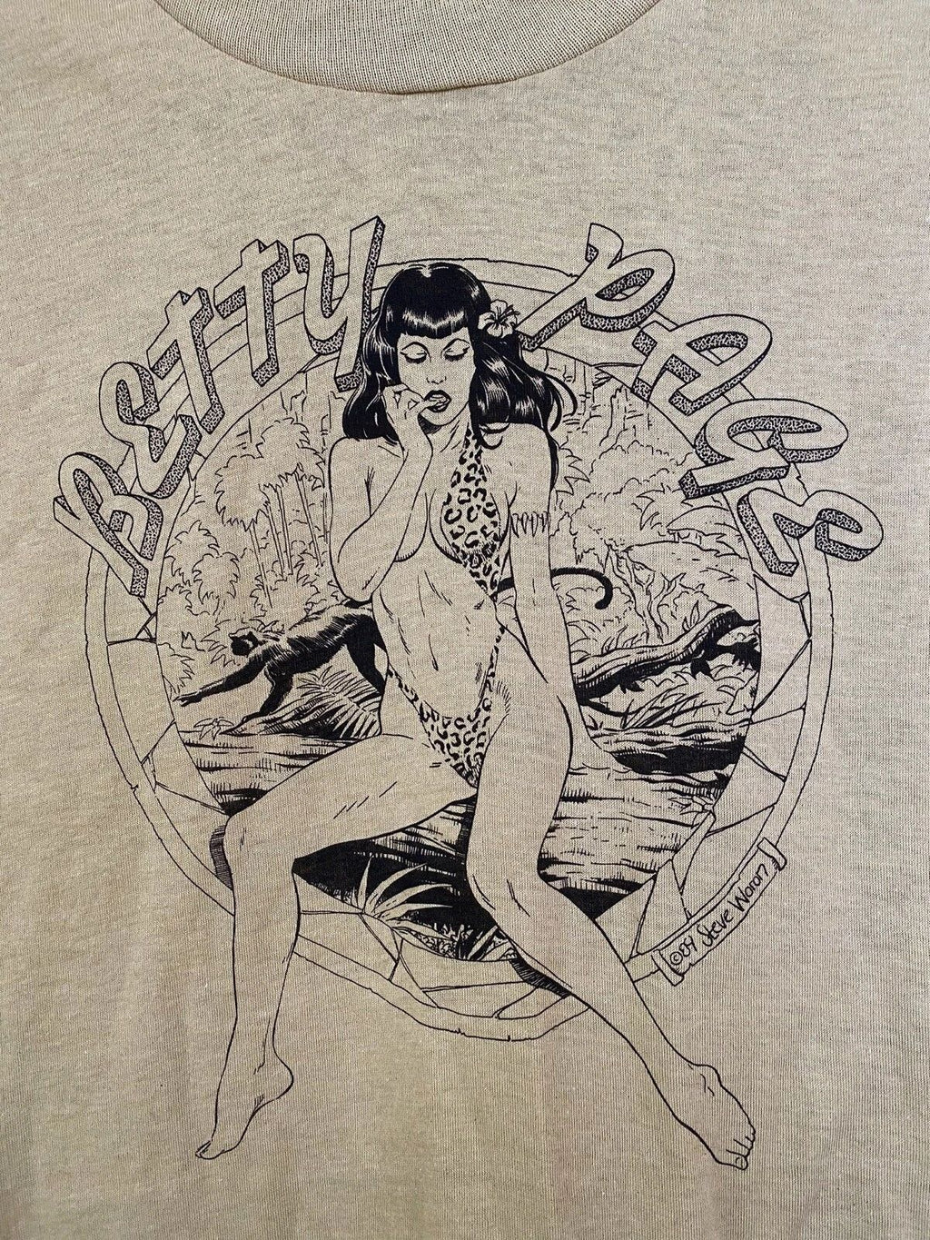 Steve Woron 1990 BETTY PAGE Tshirt-NEW You Are Buying Directly from the Artist