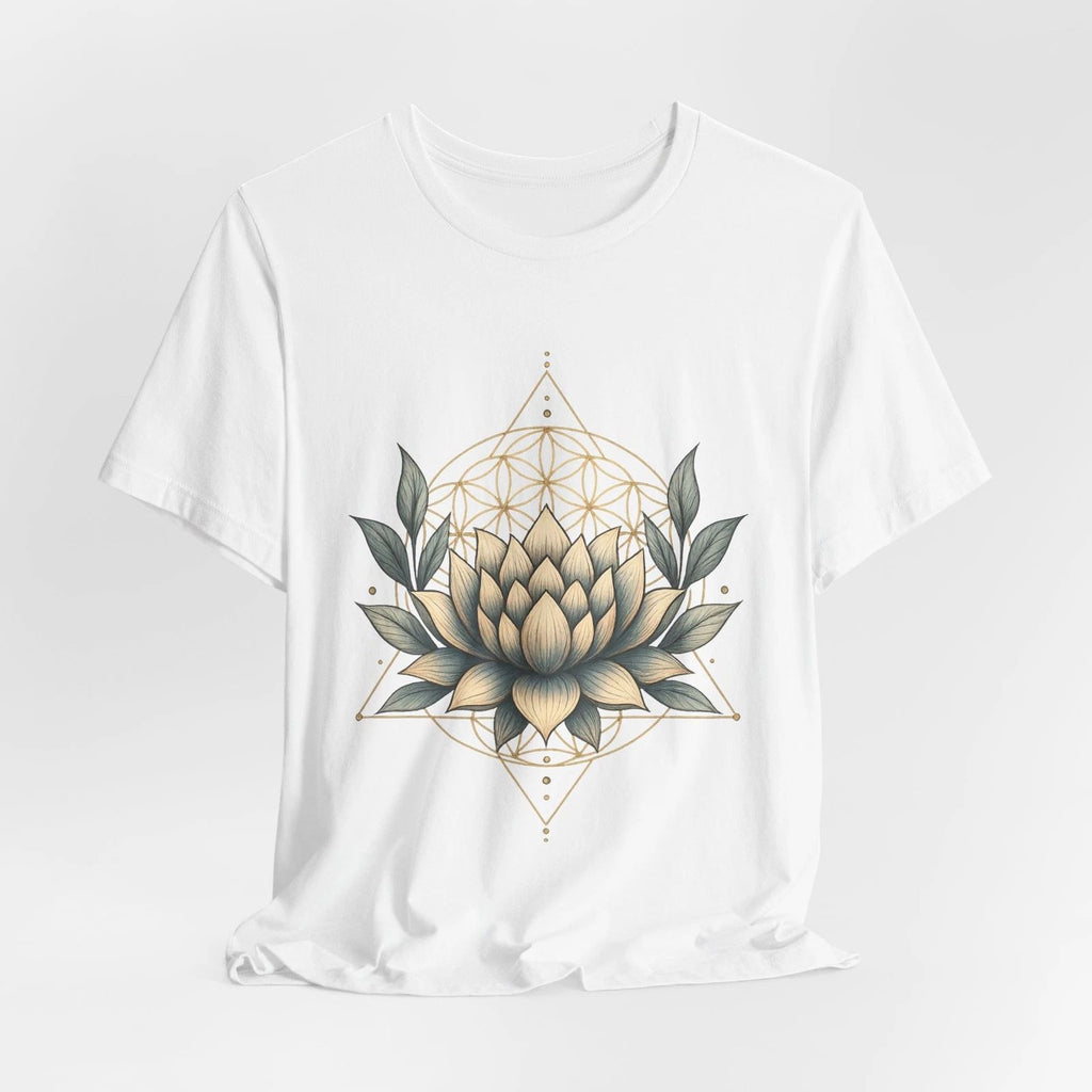 Lotus Flower Graphic Tee, Boho T-Shirt, Unisex Casual Wear, Gift for Yoga Lovers