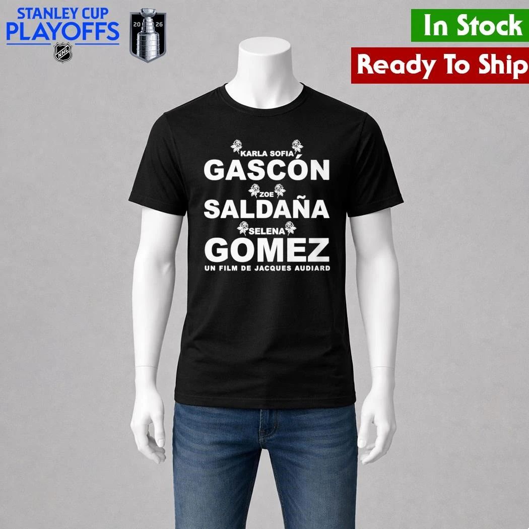 Karla Sofía Gascón Zoe Saldaña and Selena Gomez Shirt