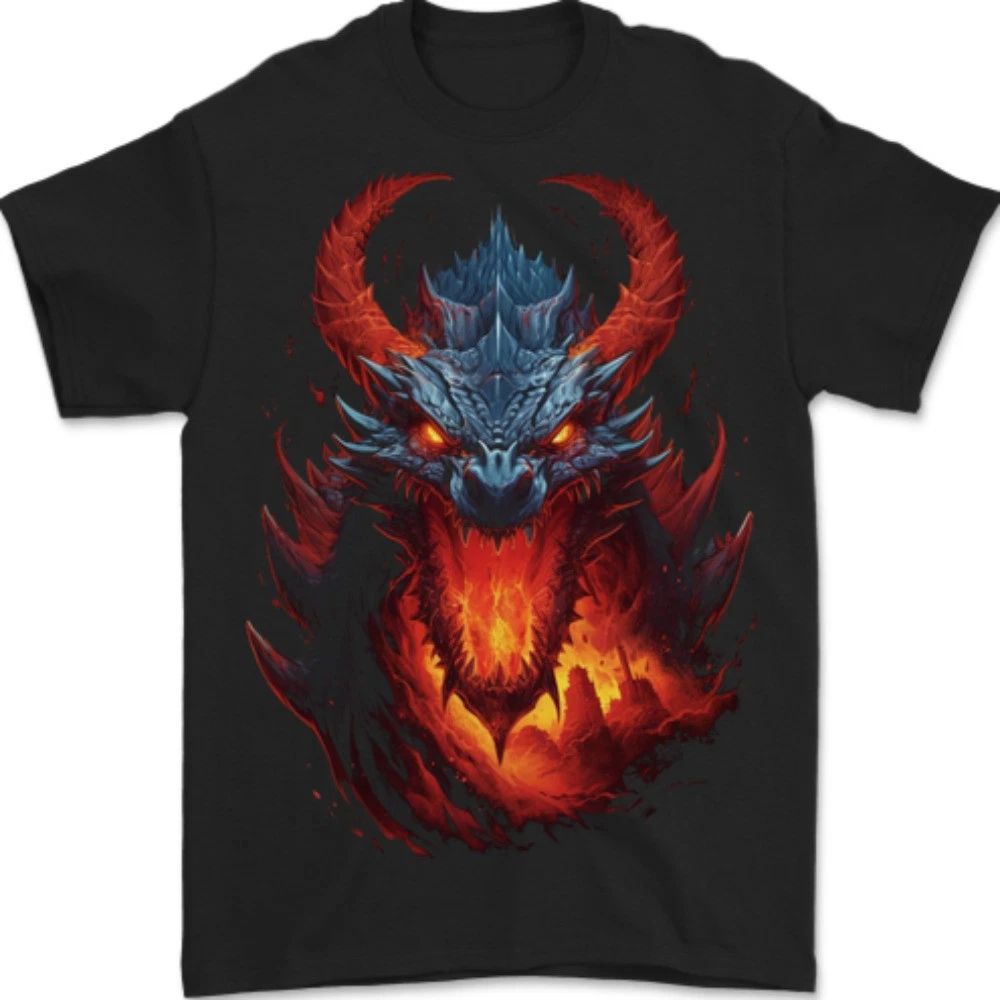 Fantasy Fire Dragon 2 Mens T-Shirt 100% Cotton