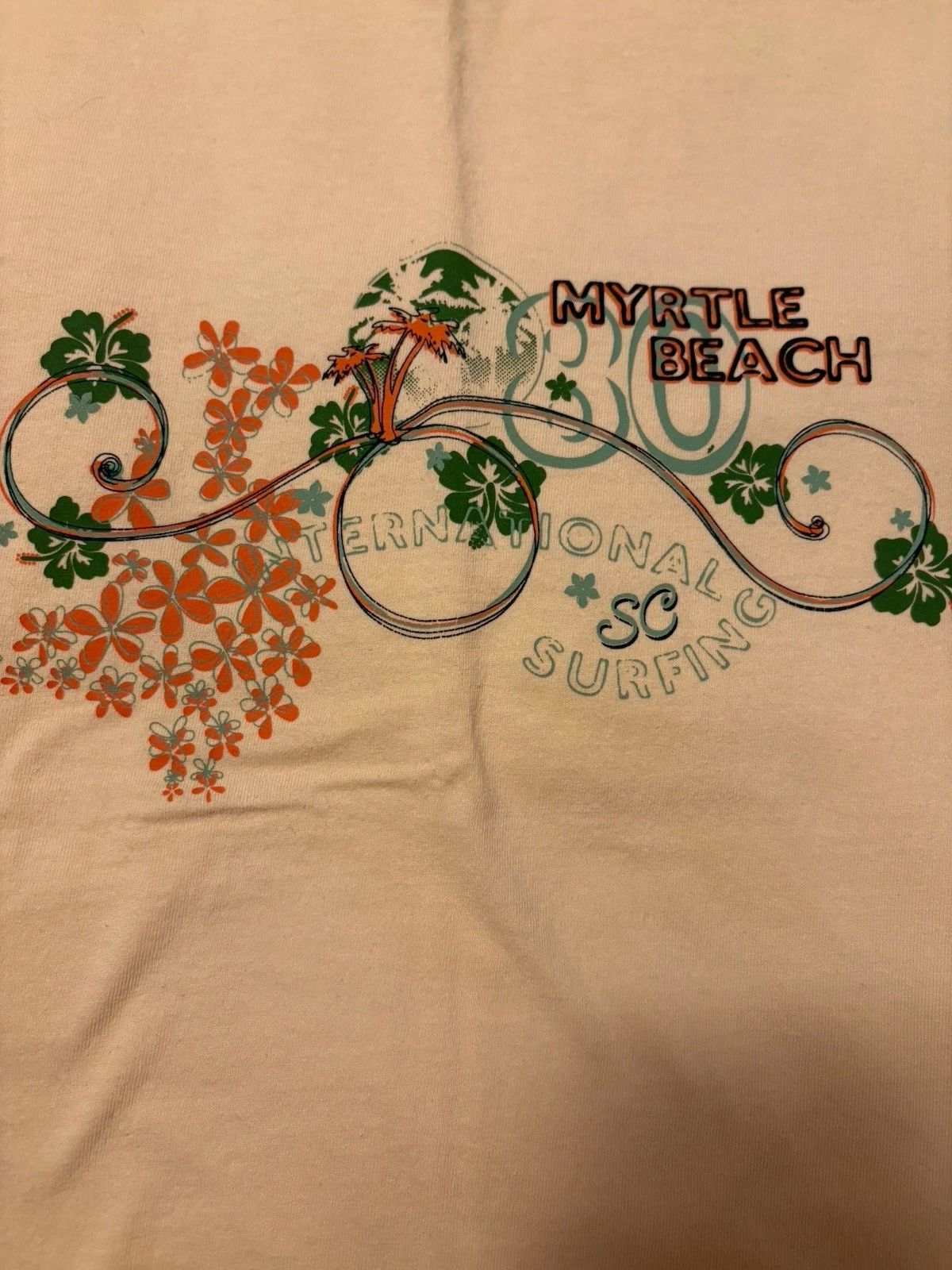 Vintage Myrtle Beach SC T Shirt Yellow Boho Cottage Core Vacation Size Medium