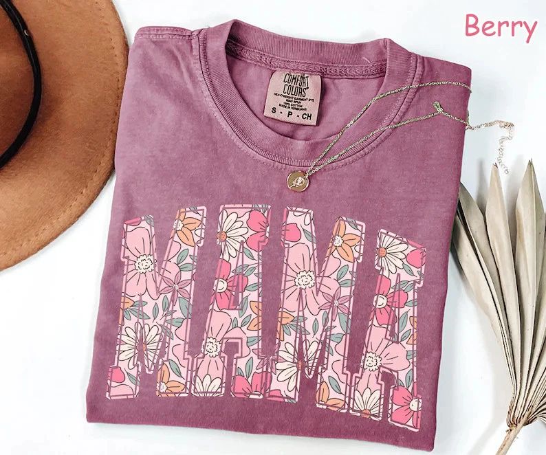 Floral Mama Boho Mom Flower Comfort Tee Womens Soft Cotton Top