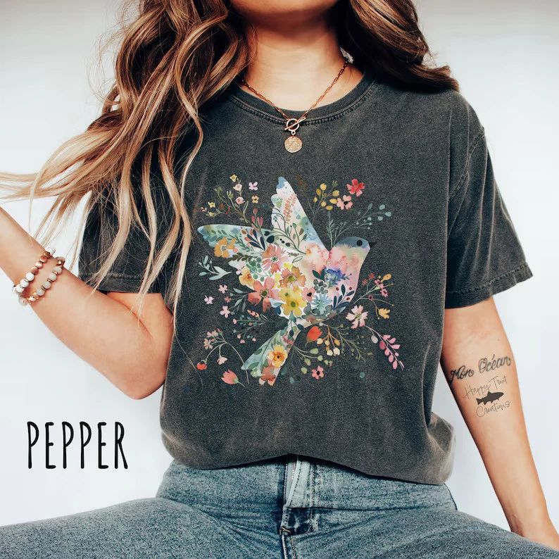 Boho Birdie Comfort Tee Bird Shirt Women's