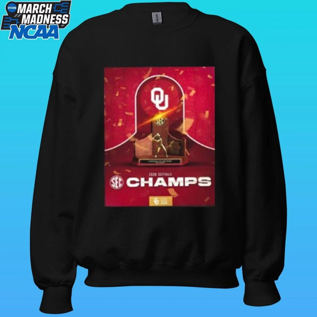 2026 Softball Champions Oklahoma Sooners 2026 Sec Regular Season Champions Black Shirt