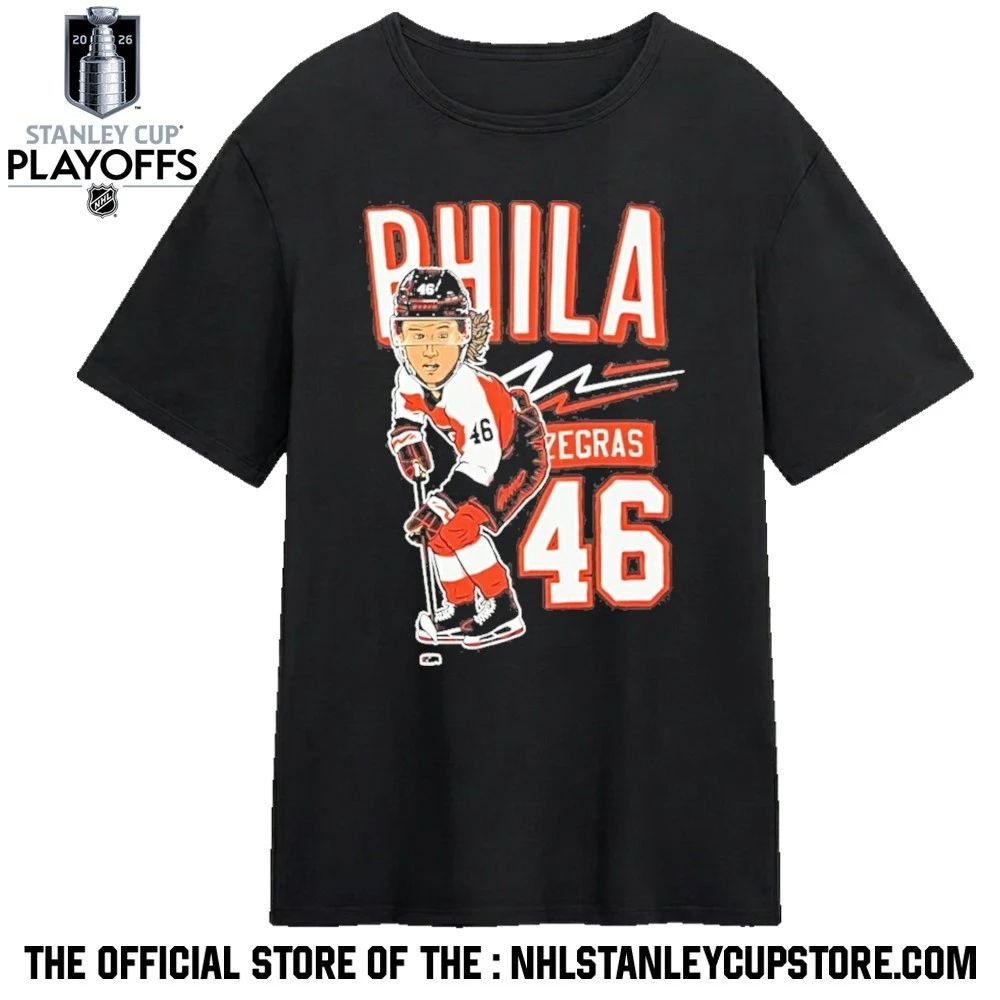 Trevor Zegras Caricature 46 Philadelphia Flyers Nhl Hockey 2026 Shirt