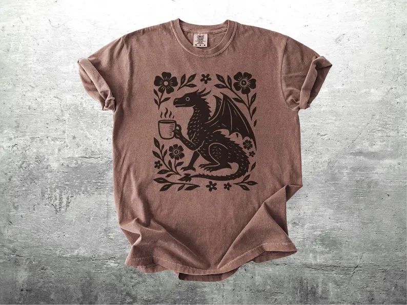 Boho Dragon Coffee Lover Comfort Tee Shirt Gift