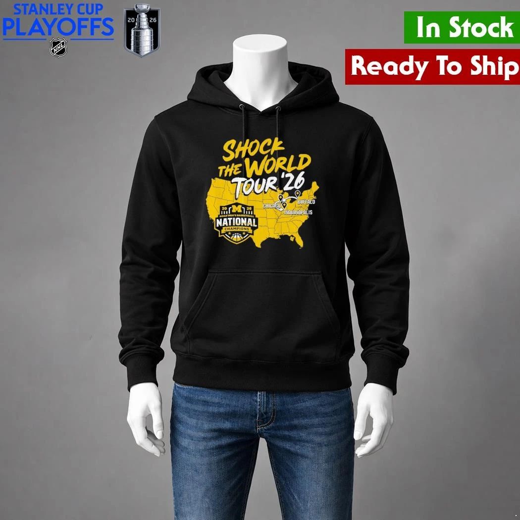 Michigan Wolverines MBB 2026 National Champions Shock the World Tour Shirt
