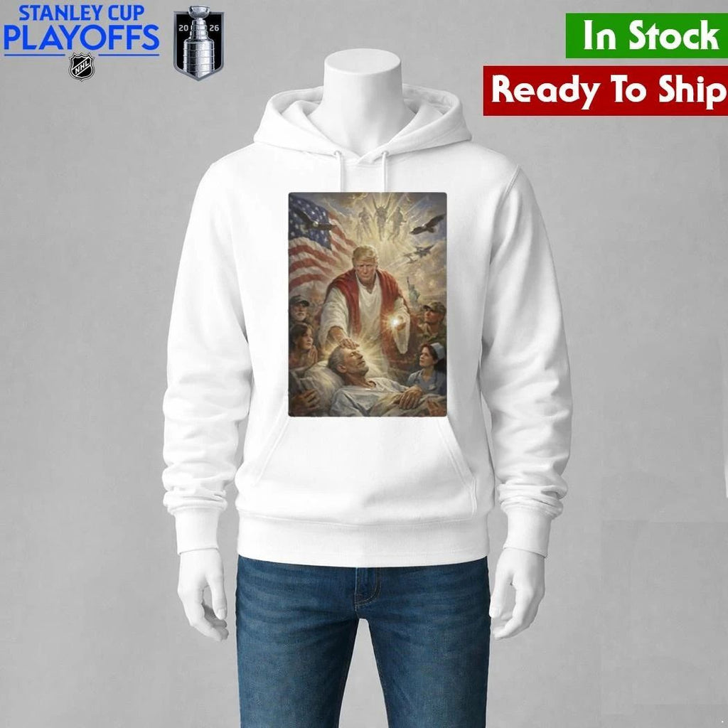 Trump Jesus Patriotic Healing Scene 2026 Humor Shirt