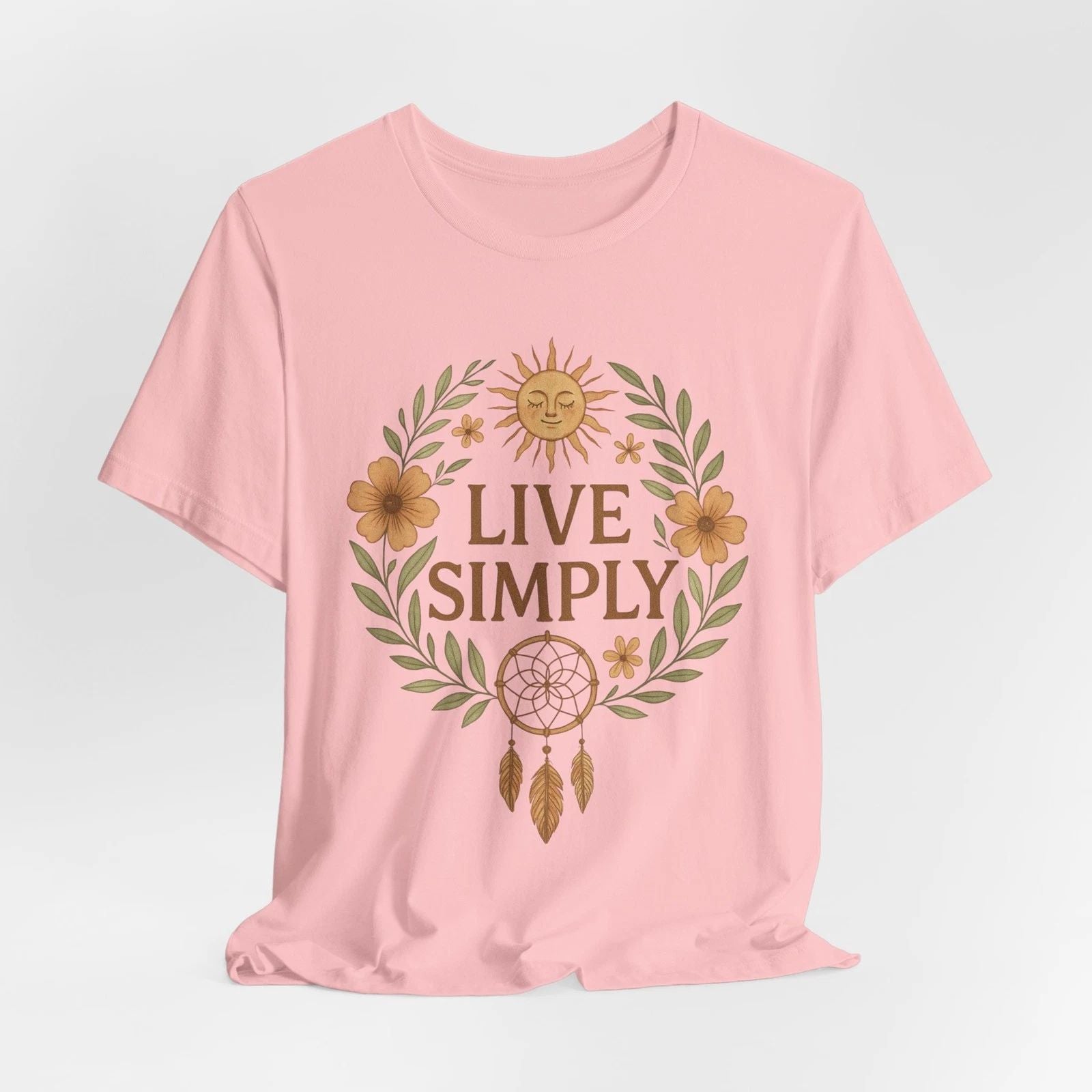 Live Simply Unisex Jersey Tee, Eco-friendly Shirt, Boho Graphic Tee, Casual Wear