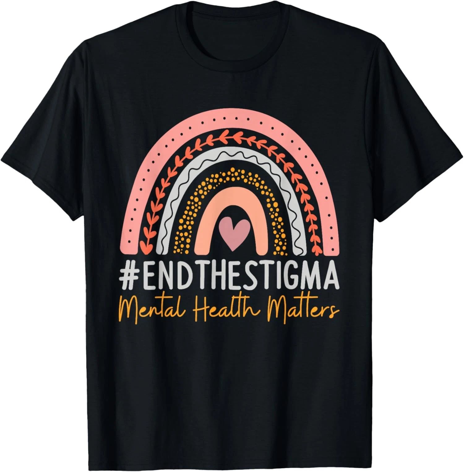 Mental Health Matters End The Stigma Rainbow Boho Unisex T-Shirt