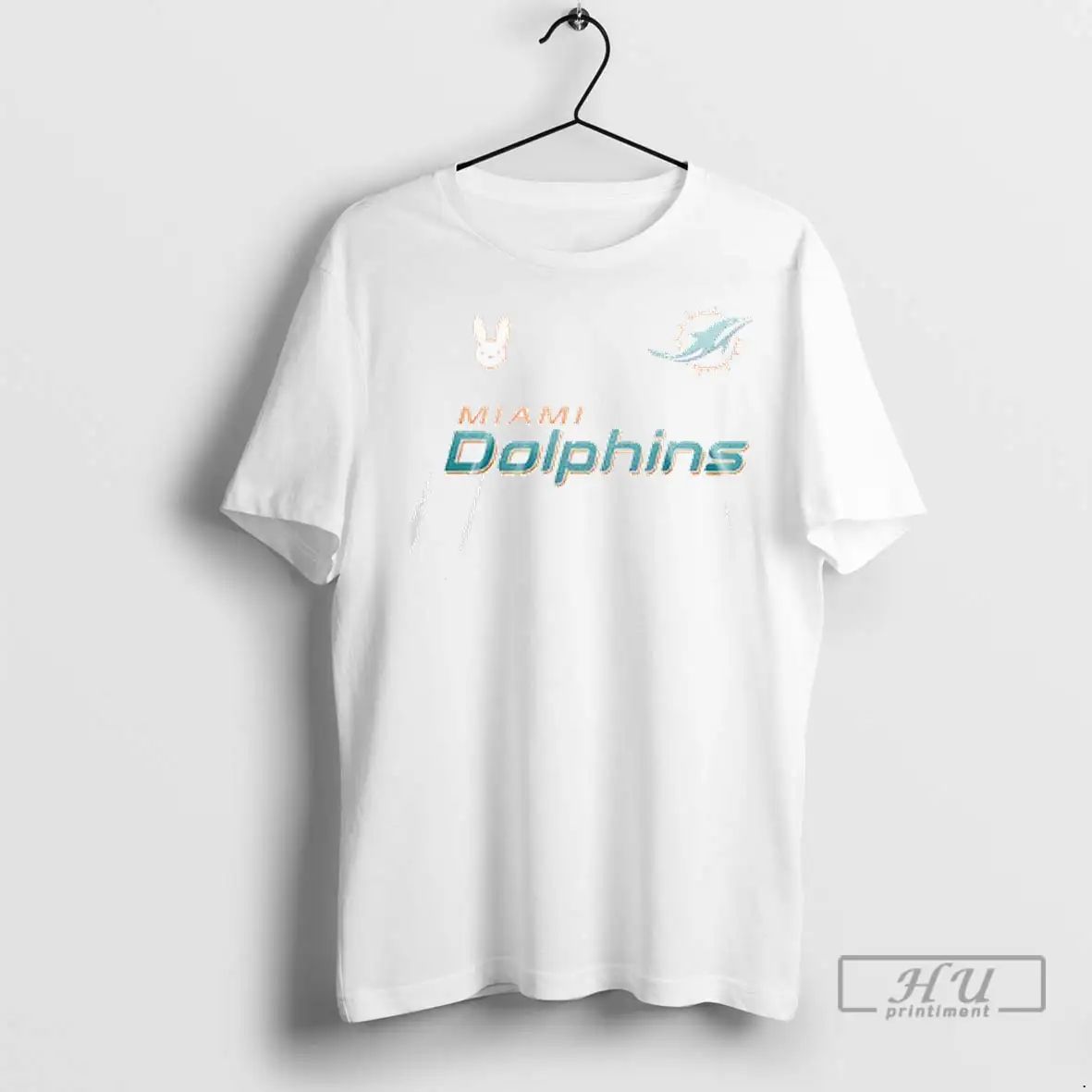 Officials Miami Dolphins X Bad Bunny Frog Mascot Signature T Shirts
