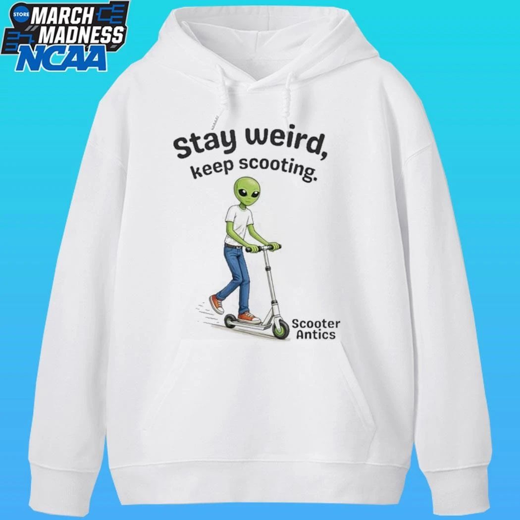 Scooter Antics Alien Stay Weird Keep Scooting T-shirt