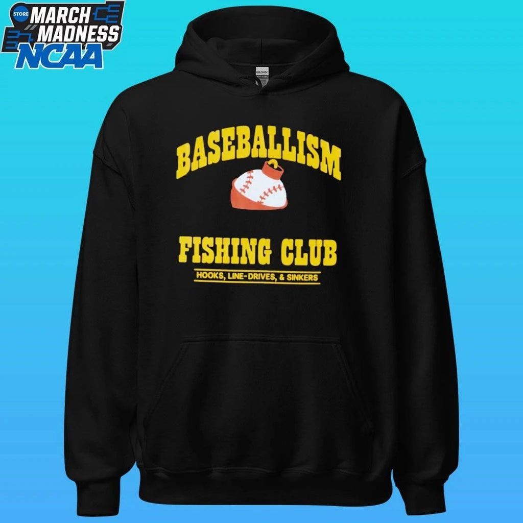 Baseballism Fishing Club Hooks Line Drives And Sinkers Shirt