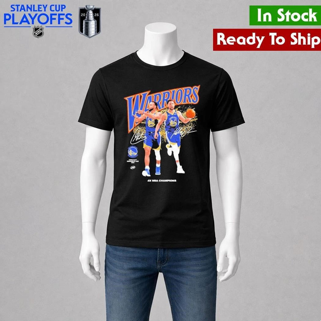 Steph and Klay Designed By Jee 2026 Golden State Warriors 4x NBA Champions Shirt
