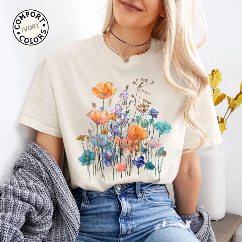 Boho Cottagecore Comfort Tee Aesthetic Shirt Vintage Style Soft