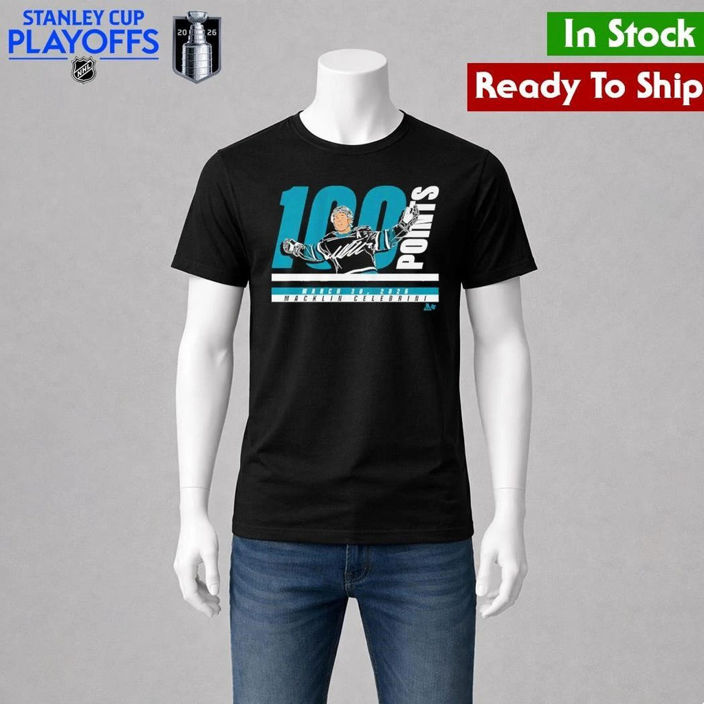 Macklin Celebrini 100 Points Shirt