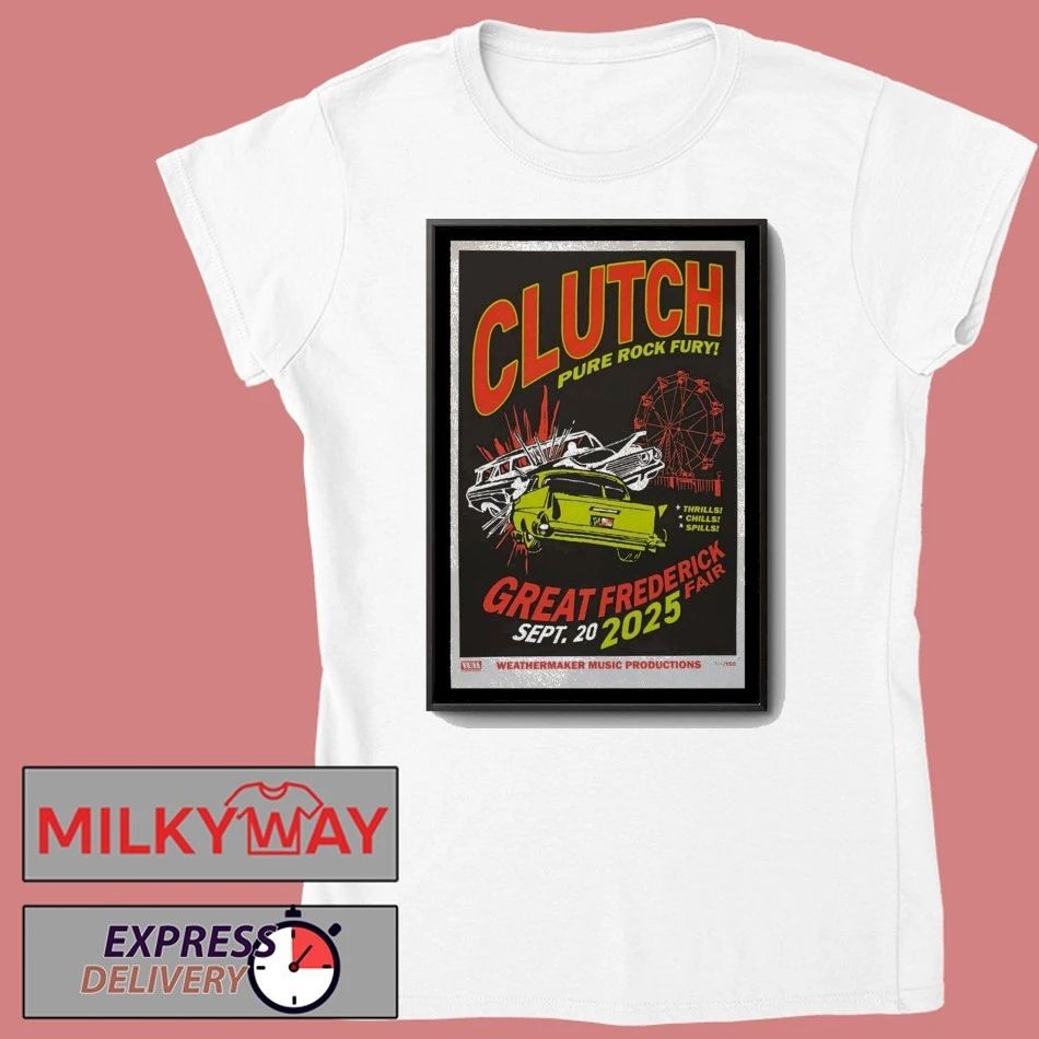 Clutch Sat 20 Sept 2025 Great Frederick Fair, Frederick, MD Poster shirt