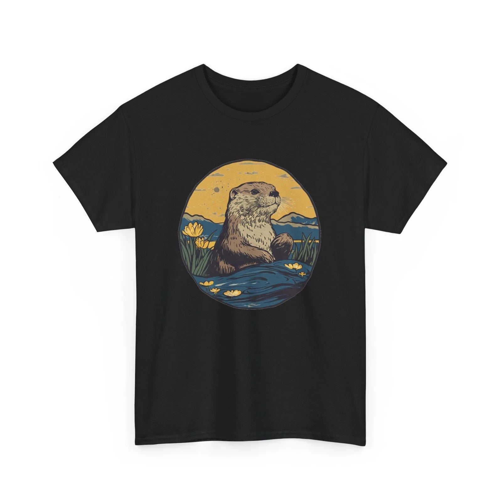 Otter Wildflower T-Shirt - Boho Flower Tee for Free-Spirited Nature Fans