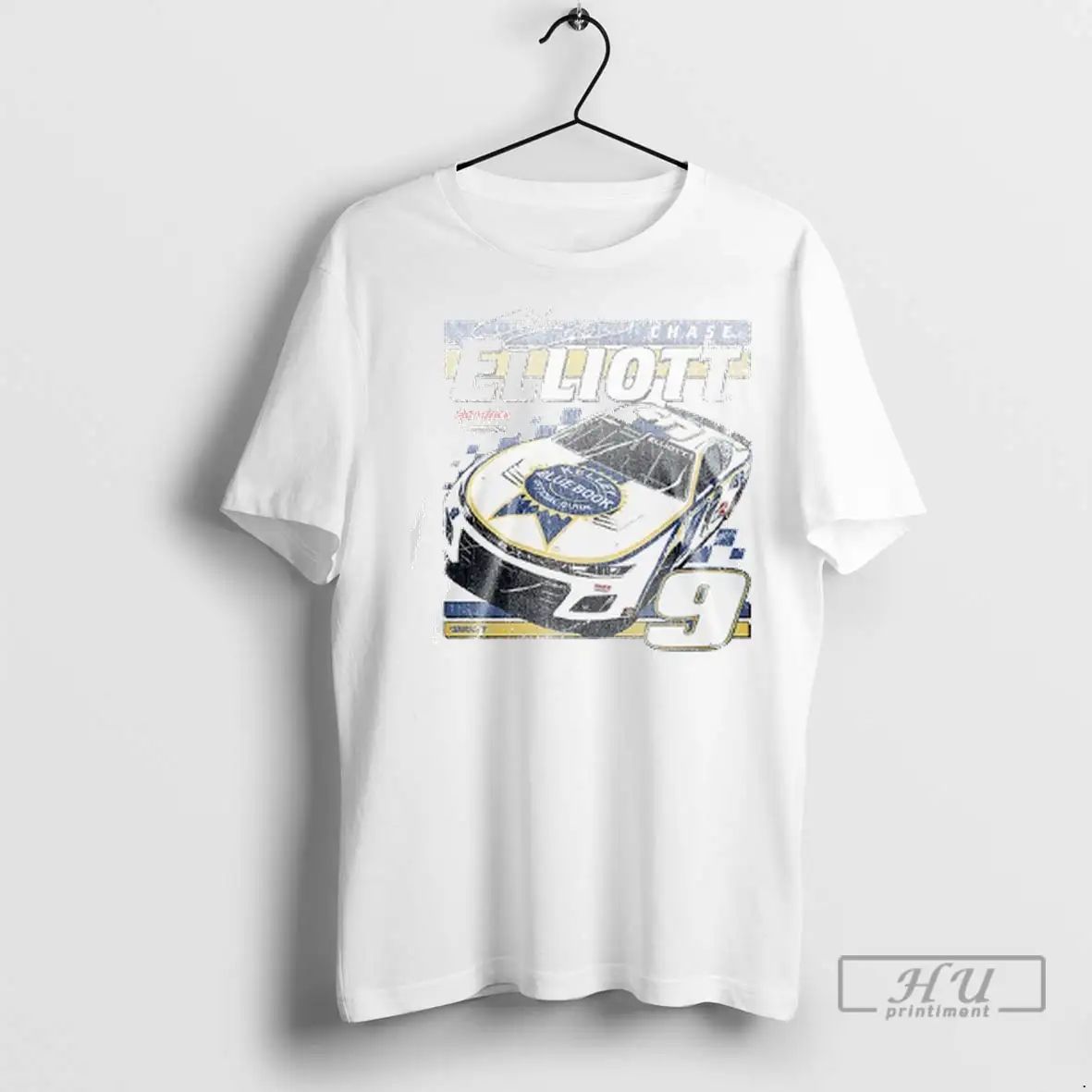 Officials Chase Elliott Ice Blue Racing Signature T Shirts