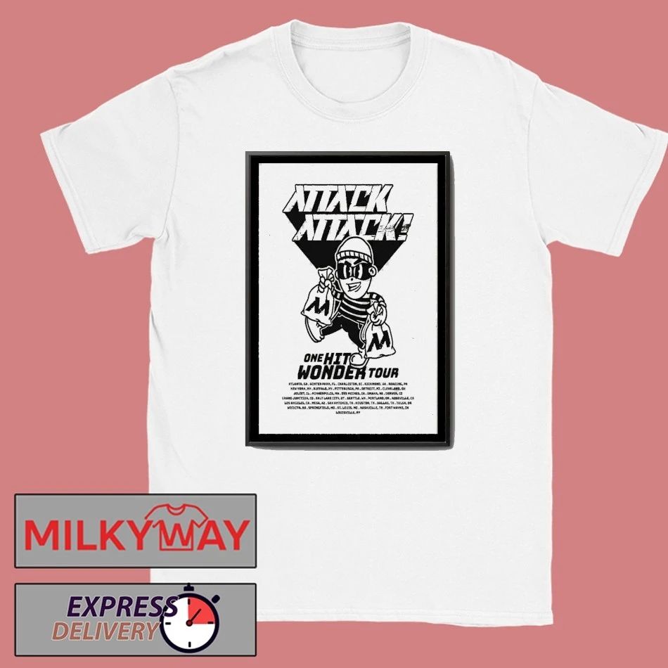 Poster One Hit Wonder Tour 2025 Attack Attack shirt