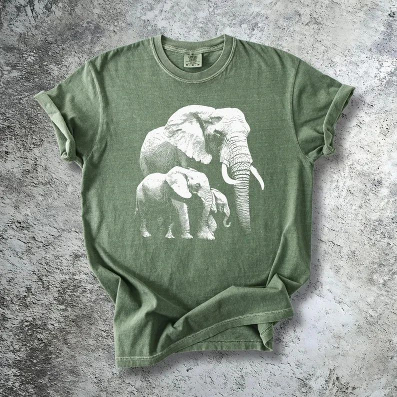 Elephants Vintage Boho Wildlife Comfort Tee