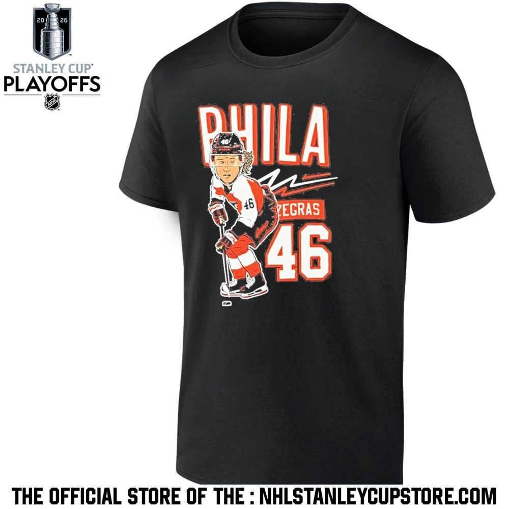 Trevor Zegras Caricature 46 Philadelphia Flyers Nhl Hockey 2026 Shirt