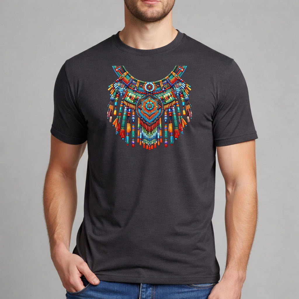 Native American Beaded Necklace Tribal Art Boho Graphic Gift Unisex T-Shirt